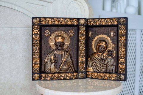 ВІНЧАЛЬНА ПАРА ІКОН ПАНТОКРАТОР І КАЗАНСЬКА БОГОРОДИЦЯ 154826 фото